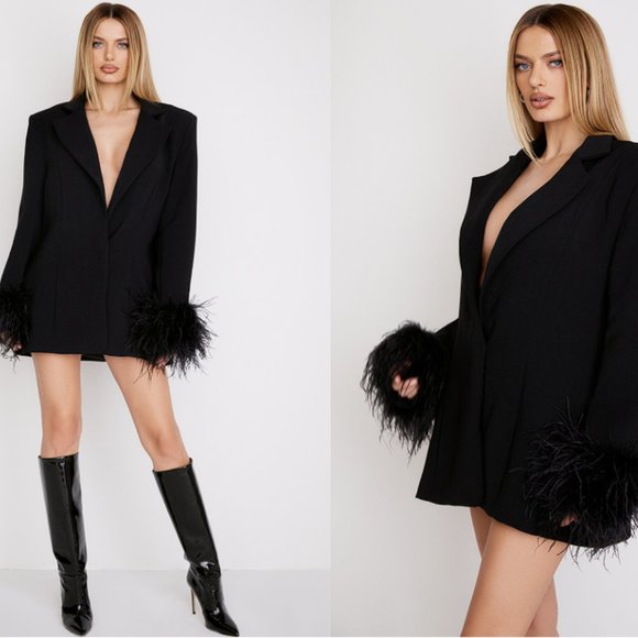 HOUSE OF CB 'Esme' Black Oversized Blazer NWOT - Picture 3 of 8